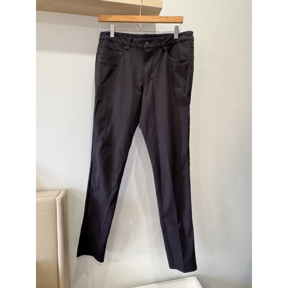 Lululemon Mens ABC Slim Fit Pants Size 32 Black Athlesiure Utilitech 5 Pocket